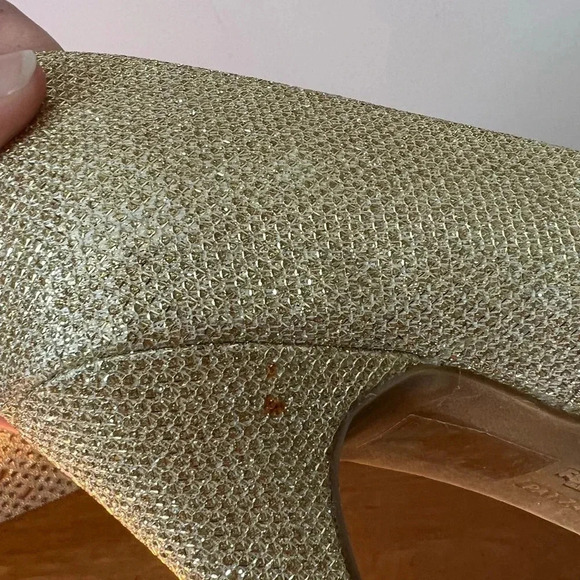 Fergalicious by Fergie Sparkle Gold Pump High Heel  Shoes w/ Matching Clutch 7.5 - Picture 12 of 13